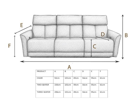 Aspire Riva Fabric Upholstered Power Recliner Sofa