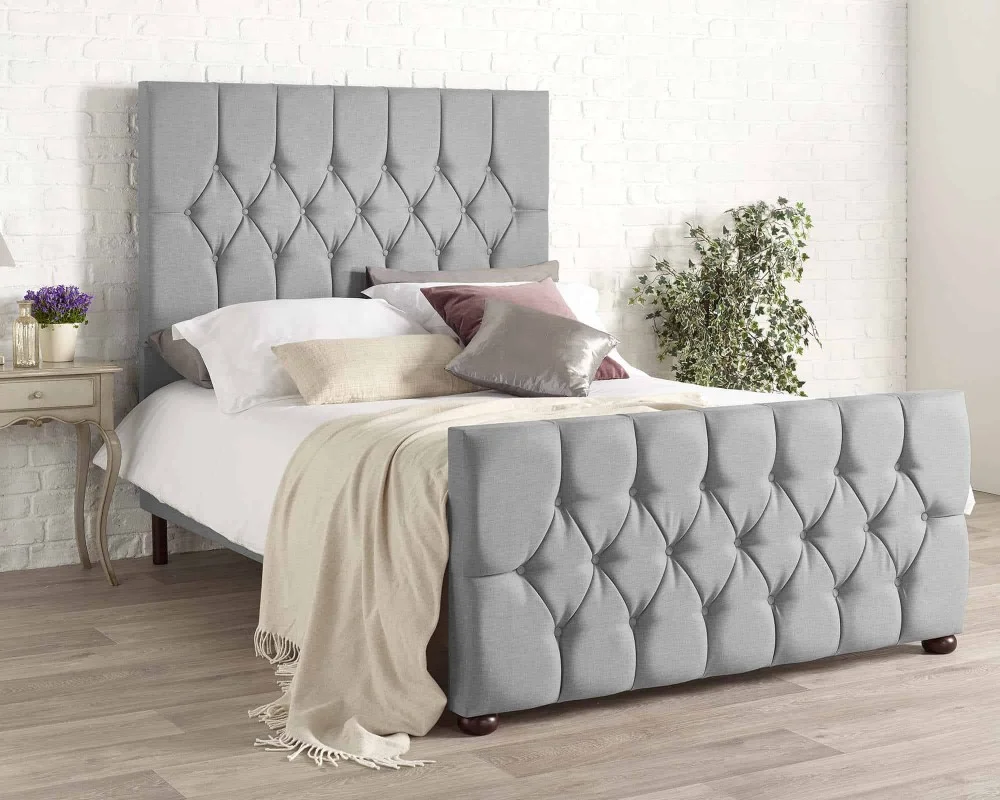 Product photograph of Orchid Bed Frame In Eire Linen Fabric from Aspire Furniture LTD