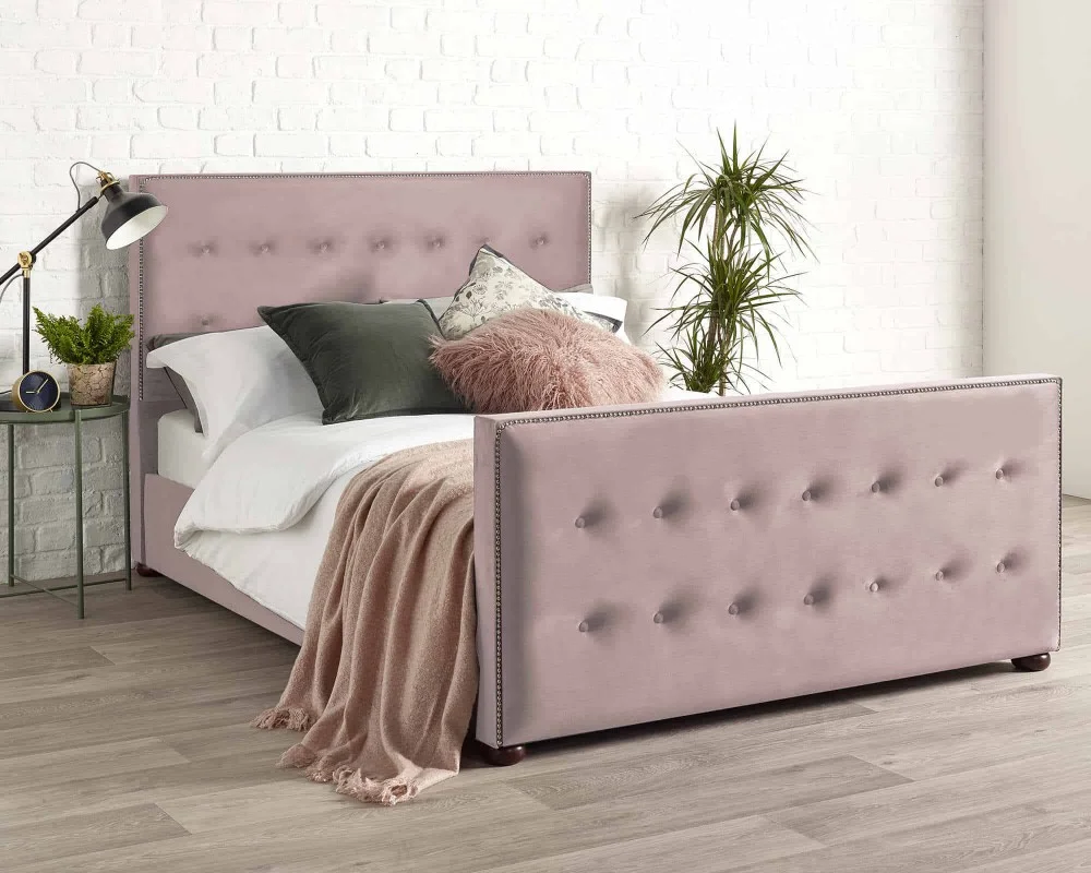 Product photograph of Sienna Bed Frame In Plush Velvet Fabric from Aspire Furniture LTD