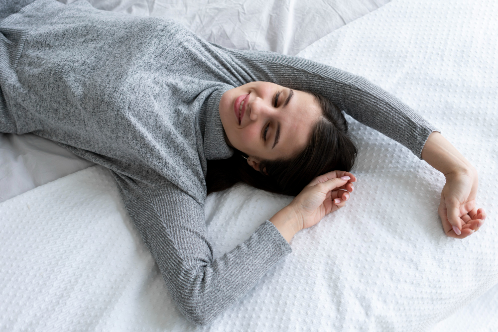 women sleeping peacefully on bed