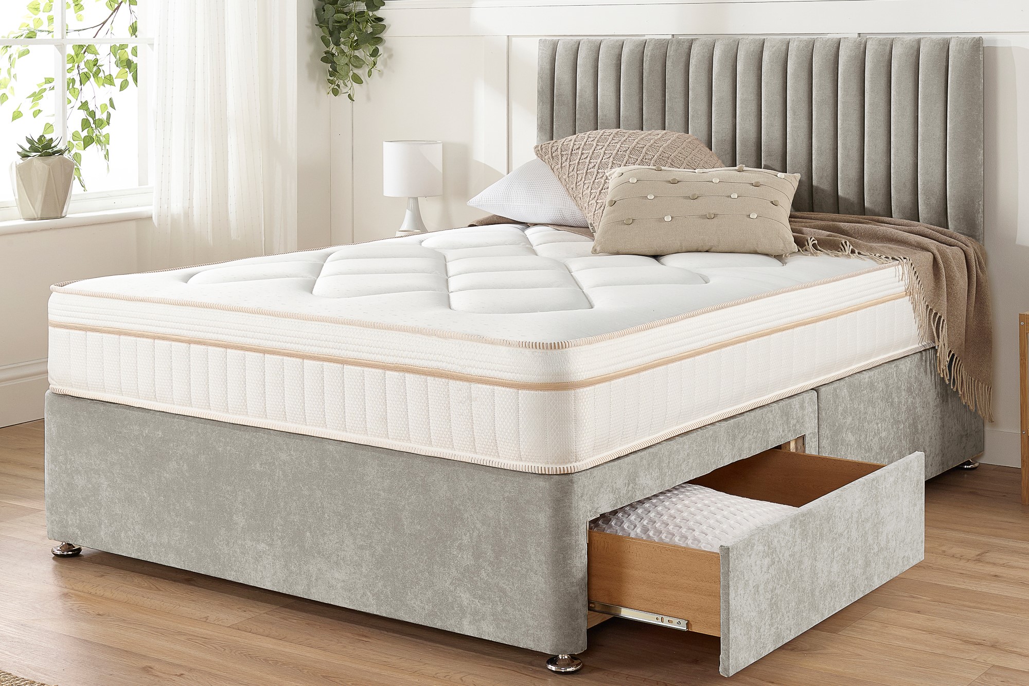 Aspire Grant Divan Bed Set in Napoli Linen