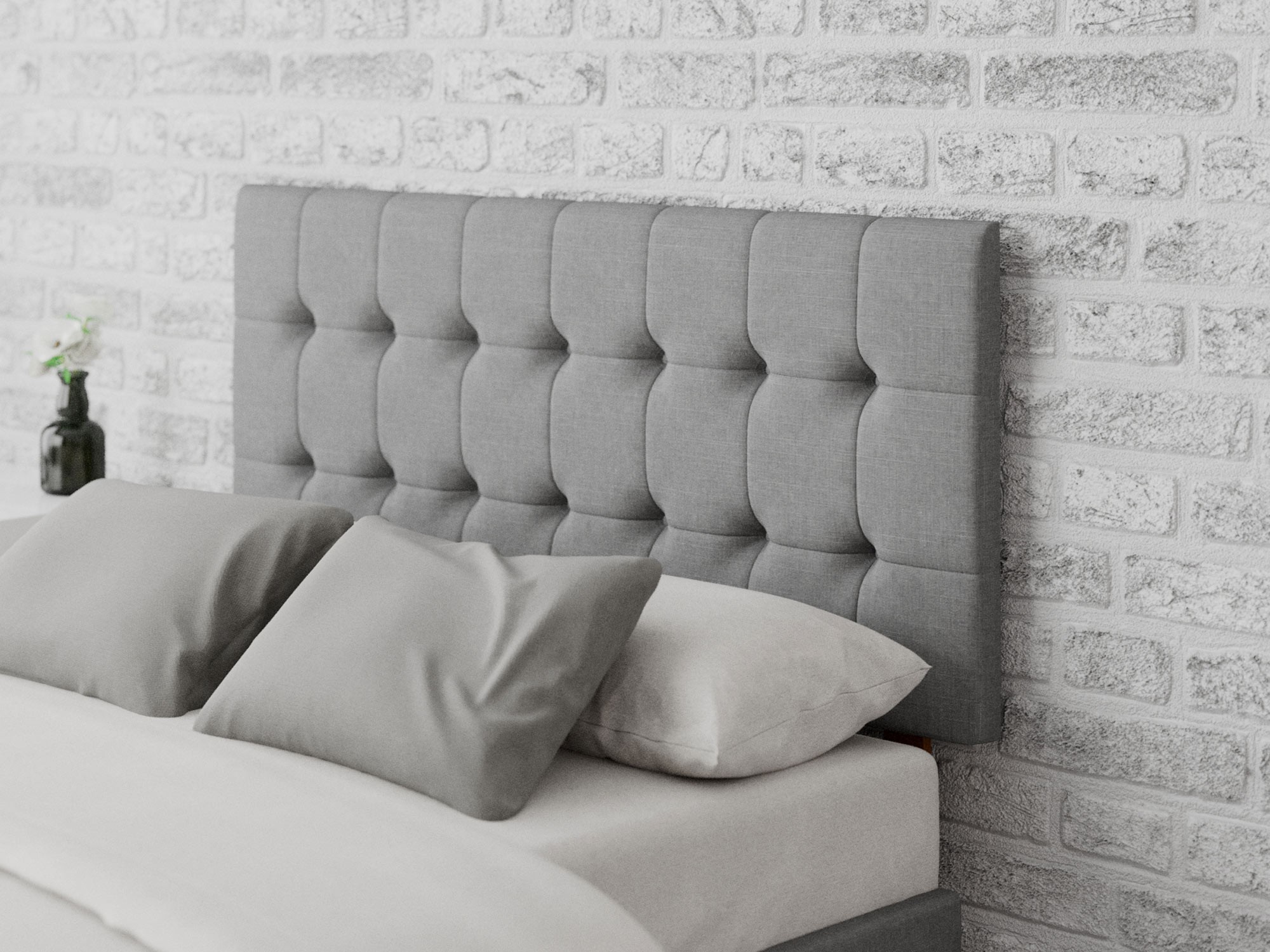 Sinatra Headboard 60 cm 4ft6 Double Eire Linen - Grey