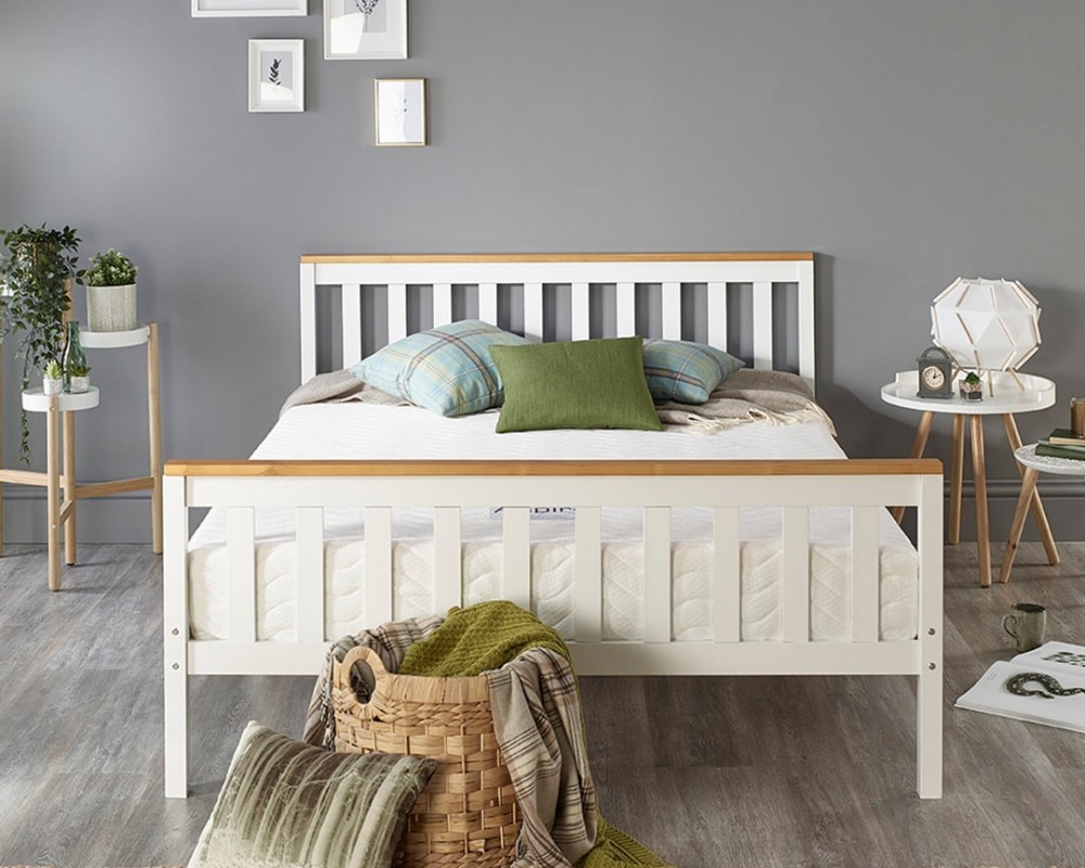Get the back-to-basics look with the Aspire solid wood bed frame